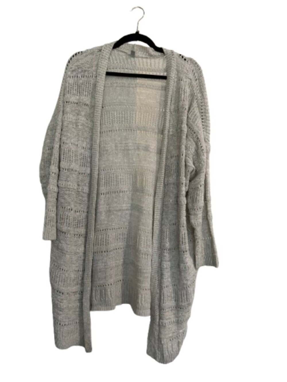 Ecote Longline Open Knit Cardigan Sweater Duster Size Small Oatmeal Cream